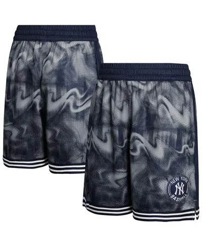 Outerstuff Kids' Big Boys And Girls Navy/gray New York Yankees Outfielder Shorts In Multi
