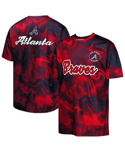 Outerstuff Kids' Big Boys And Girls Navy/red Atlanta Braves Pinch Hitter T-shirt In Navy,red