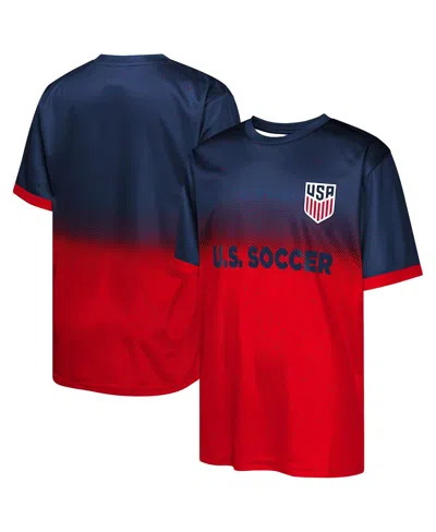 Outerstuff Kids' Big Boys And Girls Navy/red Usmnt Stalwart Defender T-shirt In Navy,red