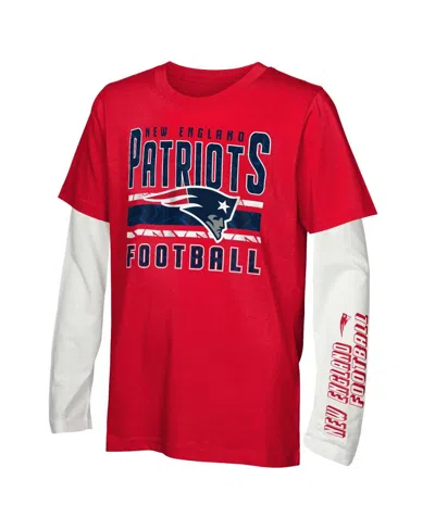 Outerstuff Kids' Big Boys And Girls New England Patriots In The Mix T-shirt Combo Set In Red