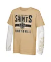 Outerstuff Big Boys And Girls New Orleans Saints In The Mix T-shirt Combo Set In Neutral