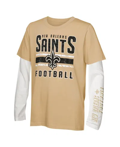 Outerstuff Kids' Big Boys And Girls New Orleans Saints In The Mix T-shirt Combo Set In Neutral