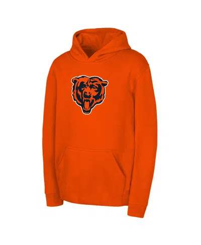 Outerstuff Kids' Big Boys And Girls Orange Chicago Bears Team Logo Pullover Hoodie