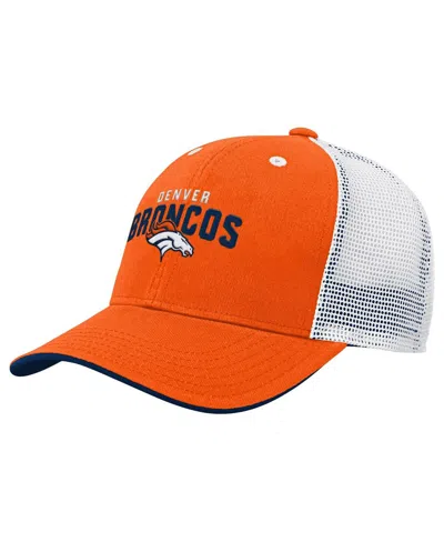 Outerstuff Kids' Big Boys And Girls Orange Denver Broncos Core Lockup Trucker Adjustable Hat