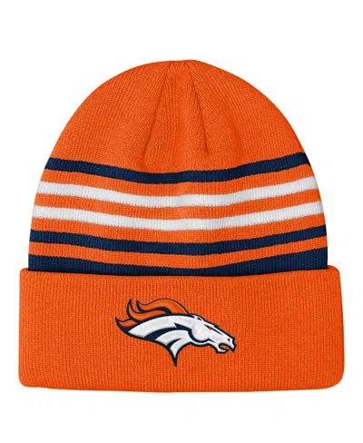 Outerstuff Babies' Big Boys And Girls Orange Denver Broncos Essentials Cuffed Knit Hat In Multi
