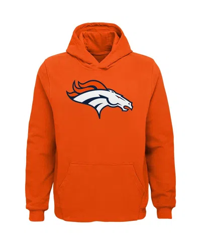 Outerstuff Kids' Big Boys And Girls Orange Denver Broncos Team Logo Pullover Hoodie