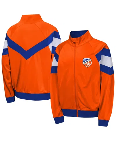 Outerstuff Kids' Big Boys And Girls Orange Fc Cincinnati Field General Track Full-zip Jacket