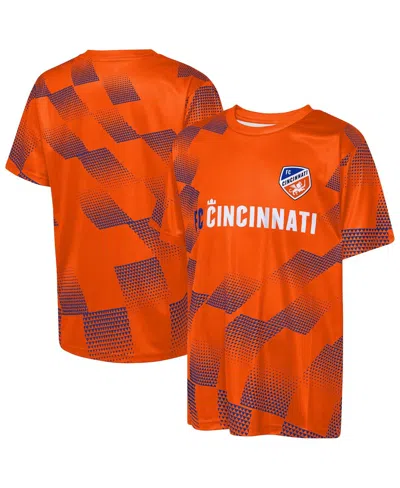 Outerstuff Kids' Big Boys And Girls Orange Fc Cincinnati Sheer Thrill T-shirt