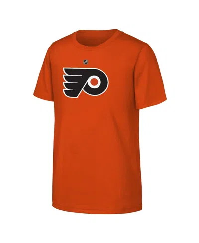 Outerstuff Kids' Big Boys And Girls Orange Philadelphia Flyers Primary Logo T-shirt In Multi