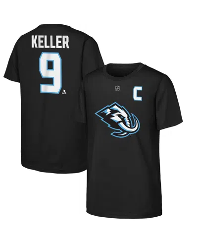 Outerstuff Kids' Big Boys And Girls  Clayton Keller Black Utah Mammoth Captain Patch Name Number T-shirt