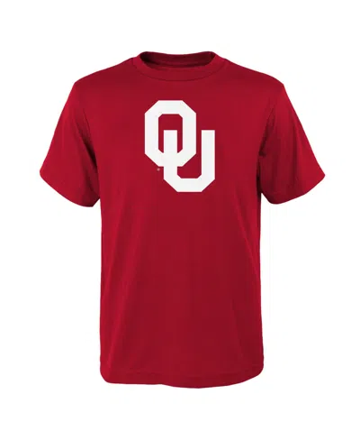 Outerstuff Kids' Big Boys And Girls  Crimson Oklahoma Sooners Primary Logo T-shirt In Red