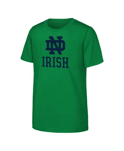 Outerstuff Kids' Big Boys And Girls  Green Notre Dame Fighting Irish Primary Logo T-shirt