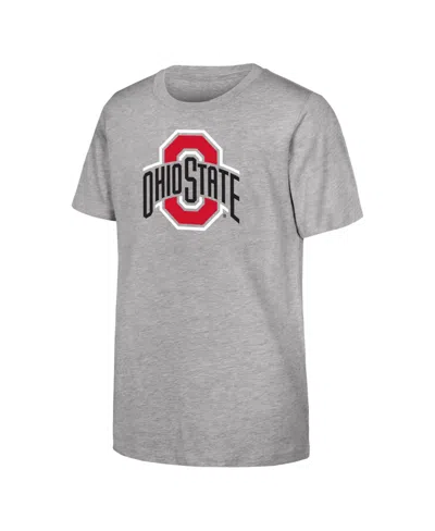 Outerstuff Kids' Big Boys And Girls  Heather Gray Ohio State Buckeyes Primary Logo T-shirt