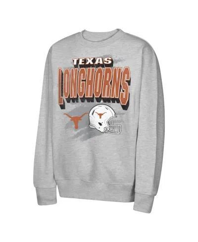 Outerstuff Kids' Big Boys And Girls  Heather Gray Texas Longhorns Wild Card Fleece Sweatshirt