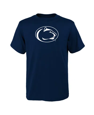 Outerstuff Kids' Big Boys And Girls  Navy Penn State Nittany Lions Primary Logo T-shirt In Blue