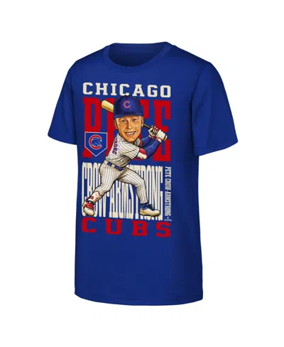 Outerstuff Kids' Big Boys And Girls  Pete Crow-armstrong Royal Chicago Cubs Caricature Clash T-shirt In Blue