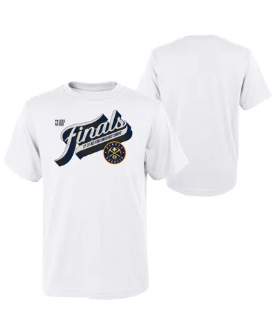 Outerstuff Kids' Big Boys And Girls  White Denver Nuggets 2023 Nba Western Conference Champs Locker Room T-