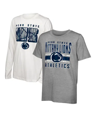 Outerstuff Big Boys And Girls Penn State Nittany Lions In The Mix T-shirt Combo Set In Gray