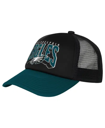 Outerstuff Kids' Big Boys' And Girls' Philadelphia Eagles Handoff Foam Front Panel Adjustable Trucker Hat In Gold