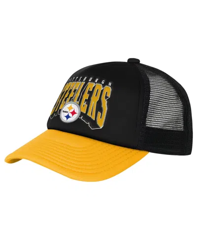 Outerstuff Kids' Big Boys' And Girls' Pittsburgh Steelers Handoff Foam Mesh Panels Trucker Hat In Multi