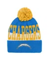 Outerstuff Big Boys And Girls Powder Blue Los Angeles Chargers Modern Fan Cuffed Knit With Pom Hat In Blue