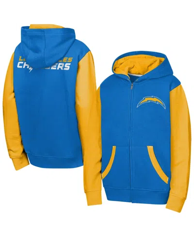 Outerstuff Kids' Big Boys' And Girls' Powder Blue Los Angeles Chargers Stadium Colo Block Full-zip Hoodie