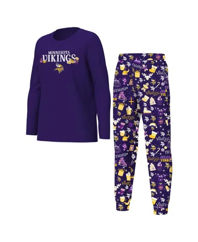 Outerstuff Babies' Big Boys And Girls Purple Minnesota Vikings Chestnut Holiday Sleep Set