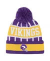 Outerstuff Big Boys And Girls Purple Minnesota Vikings Go Fast Cuffed Knit With Pom Hat In Purple