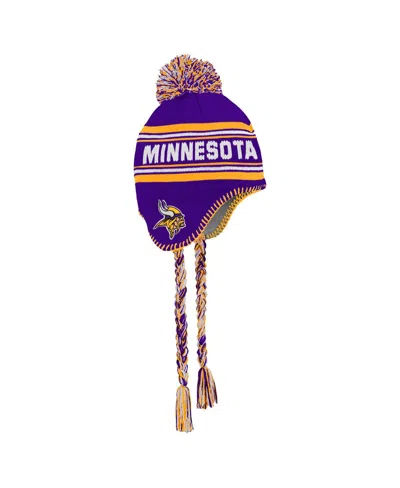 Outerstuff Babies' Big Boys And Girls Purple Minnesota Vikings Jacquard Tassel Knit With Pom Hat In Multi