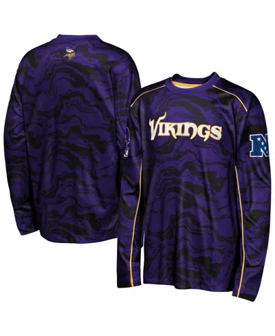 Outerstuff Kids' Big Boys' And Girls' Purple Minnesota Vikings Tailgate Performance Long-sleeves T-shirt
