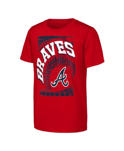 Outerstuff Kids' Big Boys And Girls Red Atlanta Braves Speed Pitch T-shirt