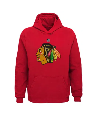 Outerstuff Kids' Big Boys And Girls Red Chicago Blackhawks Primary Logo Pullover Hoodie