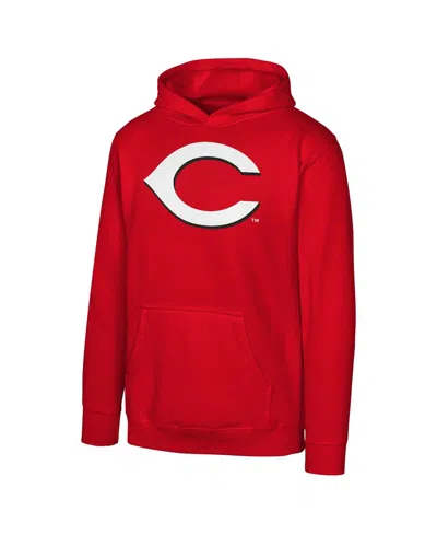Outerstuff Kids' Big Boys And Girls Red Cincinnati Reds Primary Logo Pullover Hoodie