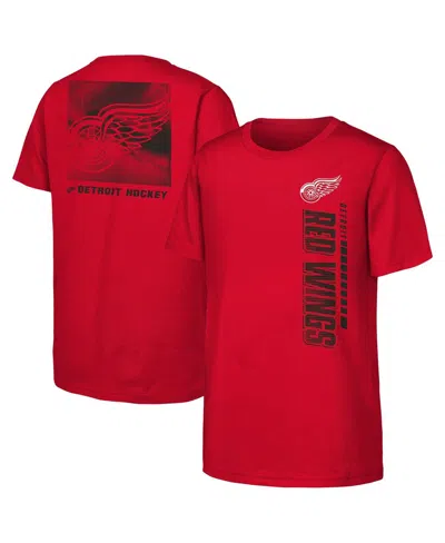 Outerstuff Kids' Big Boys And Girls Red Detroit Red Wings Atmosphere T-shirt