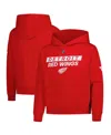 Outerstuff Big Boys And Girls Red Detroit Red Wings Authentic Pro Wordmark Fleece Pullover Hoodie In Red