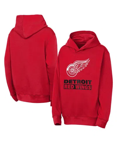 Outerstuff Kids' Big Boys And Girls Red Detroit Red Wings Back To Basics Hoodie