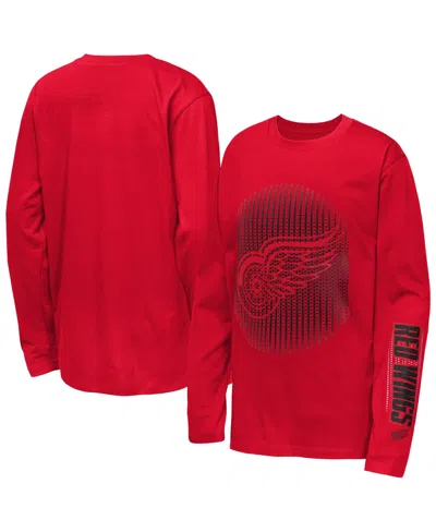 Outerstuff Kids' Big Boys' And Girls' Red Detroit Red Wings Regroup Reset Long-sleeves T-shirt