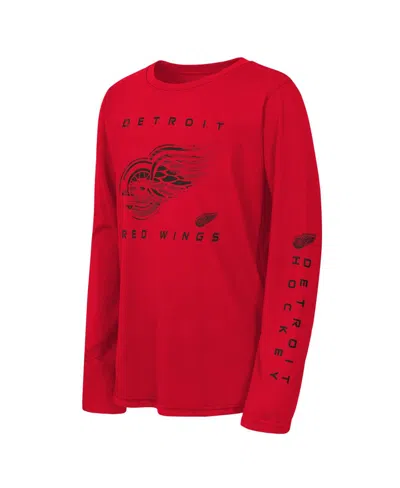 Outerstuff Kids' Big Boys And Girls Red Detroit Red Wings Seize The Win Long Sleeve T-shirt
