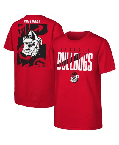 Outerstuff Kids' Big Boys' And Girls' Red Georgia Bulldogs Cut Through T-shirt