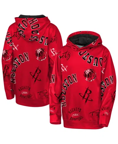 Outerstuff Kids' Big Boys And Girls Red Houston Rockets Moving Violation Hoodie