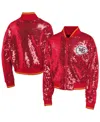 Outerstuff Youth Girl's  Red Kansas City Chiefs Glam Squad Sequin Jacket In Multi