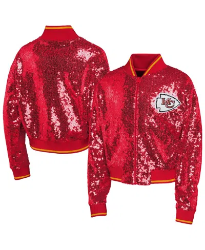 Outerstuff Kids' Youth Girl's  Red Kansas City Chiefs Glam Squad Sequin Jacket