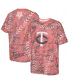 Outerstuff Big Boys And Girls Red Minnesota Twins Slide Score Bold T-shirt In Pink