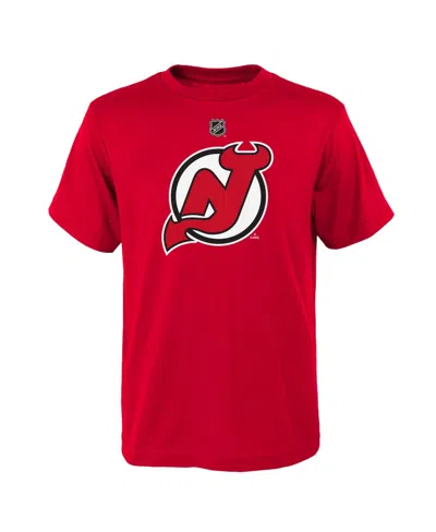 Outerstuff Kids' Big Boys' And Girls' Red New Jersey Devils Primary Logo T-shirt