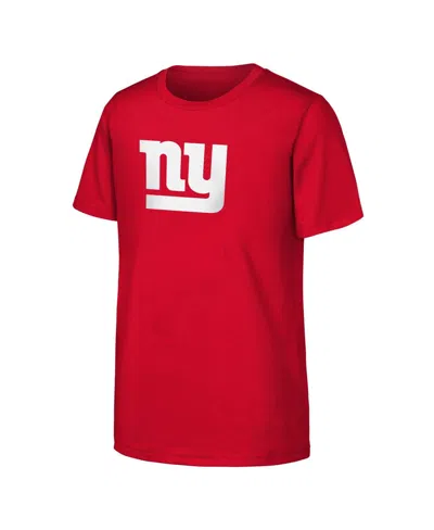 Outerstuff Kids' Big Boys And Girls Red New York Giants Primary Logo T-shirt