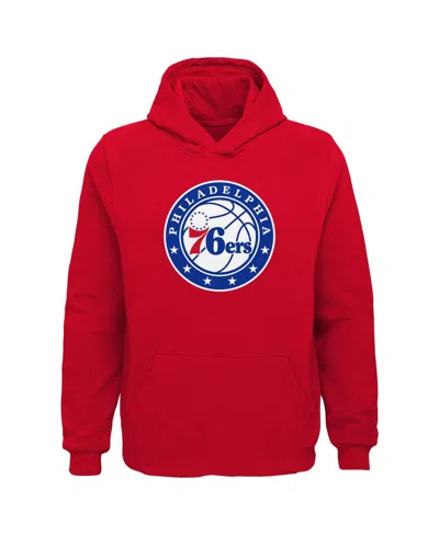 Outerstuff Kids' Big Boys' And Girls' Red Philadelphia 76ers Primary Logo Pullover Hoodie