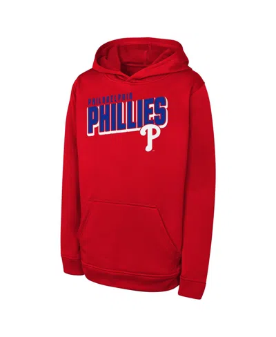 Outerstuff Kids' Big Boys And Girls Red Philadelphia Phillies Cyber Punk Pullover Hoodie