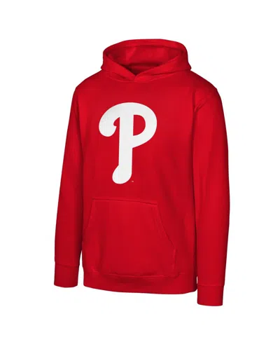Outerstuff Kids' Big Boys And Girls Red Philadelphia Phillies Primary Logo Pullover Hoodie