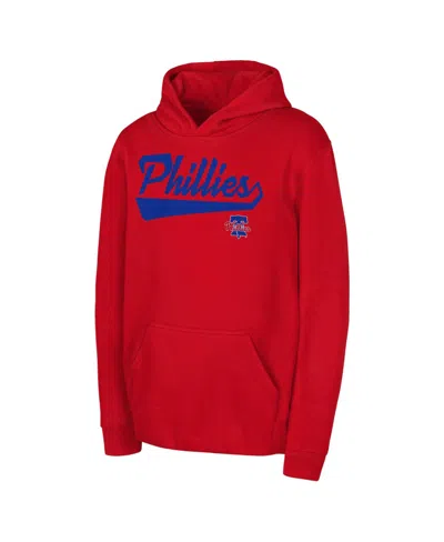 Outerstuff Kids' Big Boys And Girls Red Philadelphia Phillies Tailor Made Fleece Pullover Hoodie