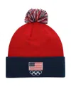 Outerstuff Big Boys And Girls Red Team Usa Cuffed Knit Hat With Pom In Red